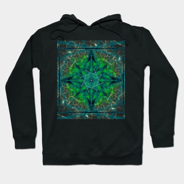 Green Heart chakra Sacred geometry stained glass Mosaic Hoodie by aadventures